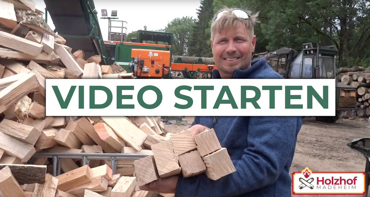 Video Brennholz vom Holzhof Madeheim mit dem Posch Vario 650 Spaltfix
